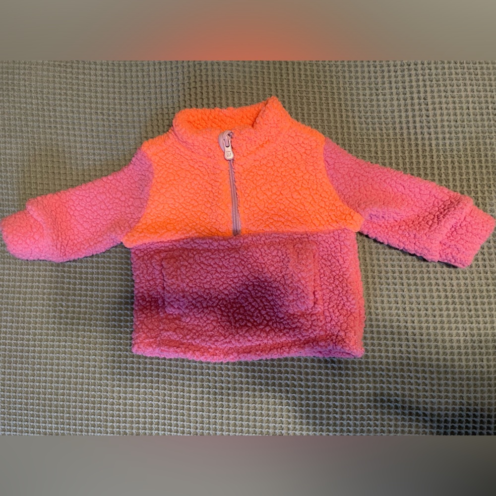 GAP baby girl’s Sherpa Quarter zip sweatshirt